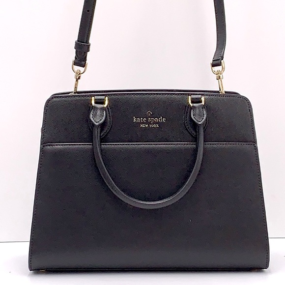 KATE SPADE Madison Saffiano Leather Medium Satchel BLACK COLOR - Picture 6 of 16